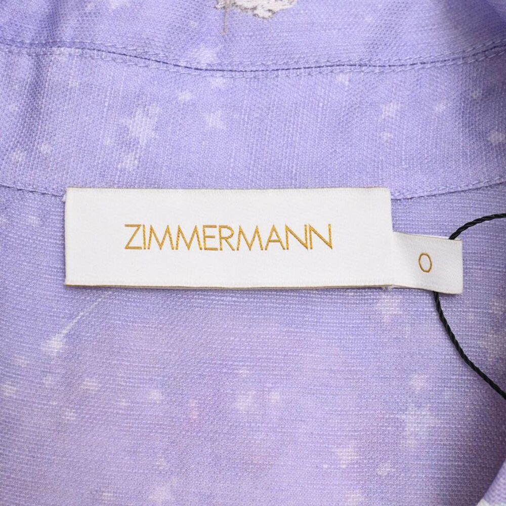 Zimmermann High Tide Mini Shirt Dress in Multicolor Linen - Picture 5 of 12